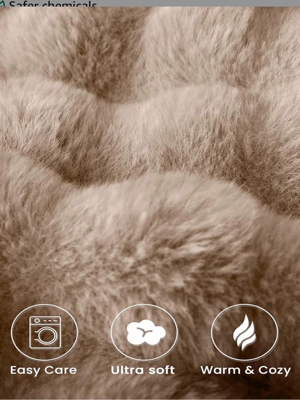Artificial Fur Wool Bubble Blanket. Soft, Comfy, Plush. Cream/Tan. 50”x60”.